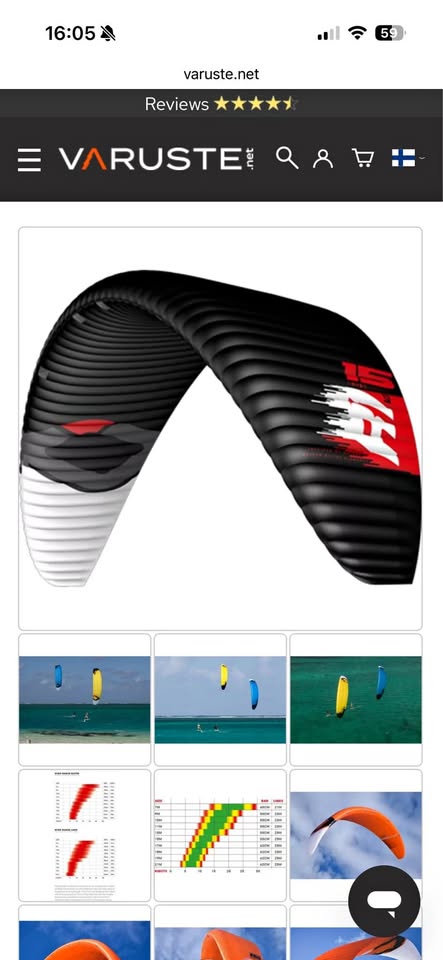Ozone R1 V3 15m Kitesurf Foil Kite Rrp £3155 second-hand kitesurf equipment