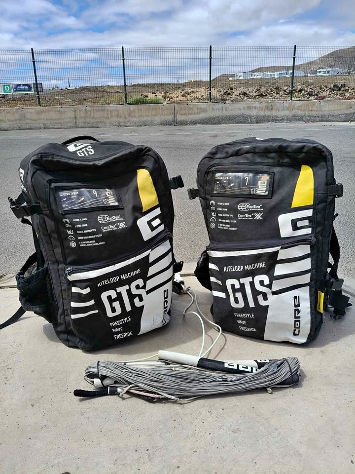 Cometas Core kitesurf 7 y 9 m con barra.